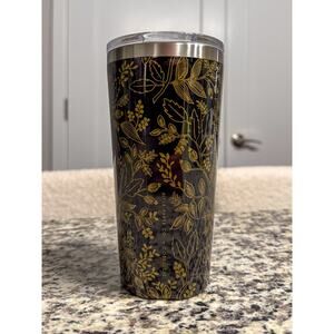 Corkcicle x Rifle Paper Co. 16oz Tumbler – Black with Gold Floral Design
